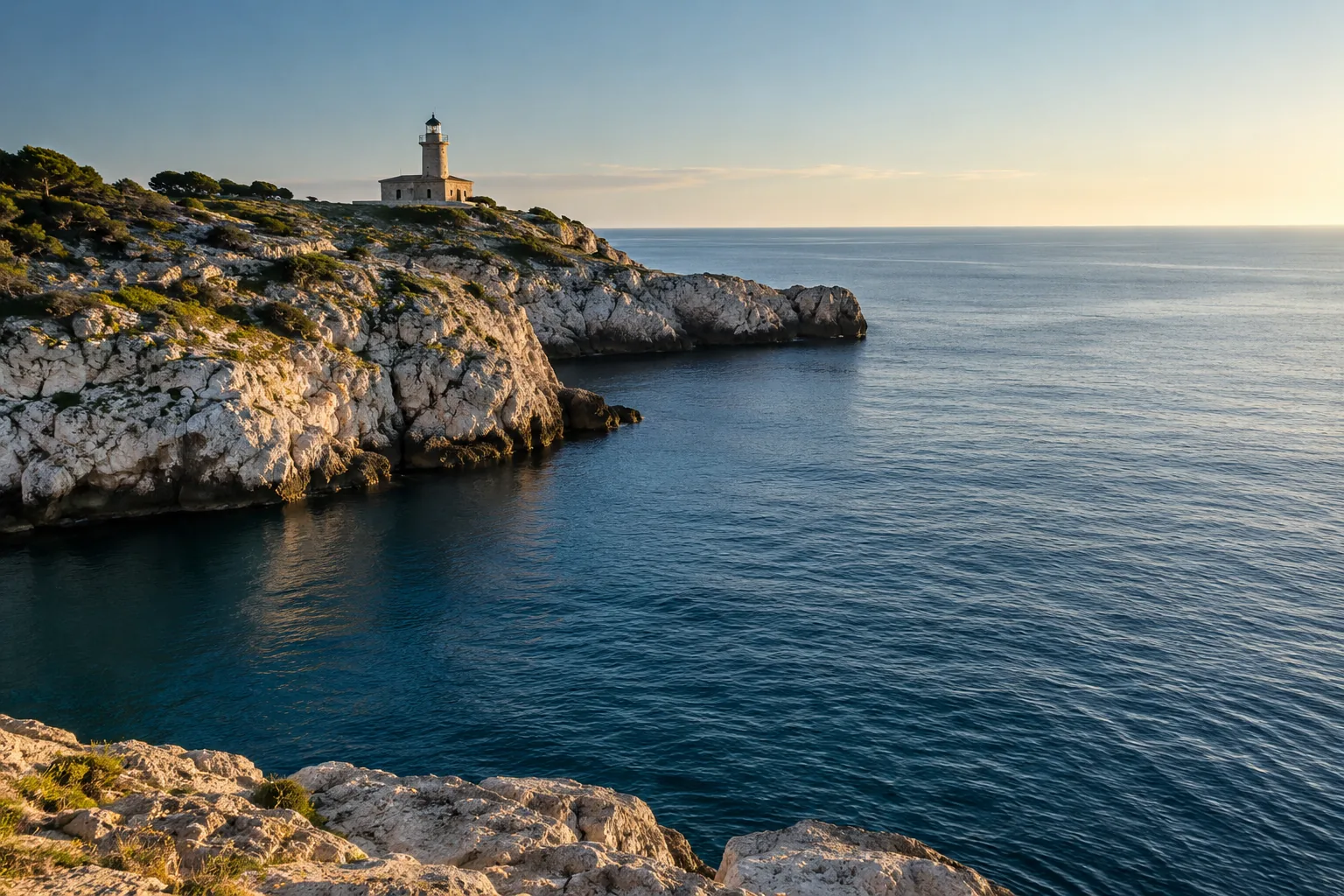 Morning light on a quiet coastline